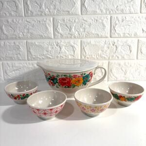 Pioneer Woman Blooming Bouquet Bowl and Cup Set Floral